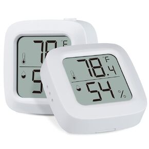Lizard Tank Thermometer and Humidity Black 2 Pack, Aggforbl LCD Digital Thermometer Hygrometer for Reptile Tank, Ball Python Tank Bearded Dragon Accessories for Habitat