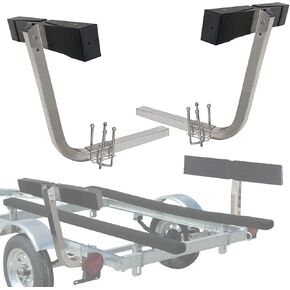 Boat Trailer Guide Bunk Board Guide 20" Aluminum Alloy Square Tube Kit with Advanced Rubber Anti-Collision Pads,316 Stainless Steel Trailer Guide Poles(2PCS)