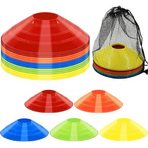 Disc Cones Training Cones Agility Soccer Cones with Carry Bag for Training, Football, Basketball, Kids, Sports, Field Cone Markers and Other Sports and Games (5 Colors)