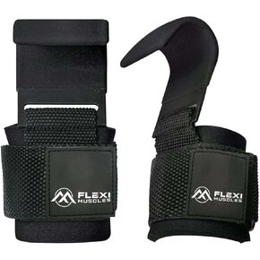 – Weight Lifting Hooks (Pair) - Heavy-Duty Wrist Straps with Non-Slip Grip - Ideal for Deadlifts, Pull-Ups, Shrugs, and Powerlifting - Padded Wrist Support for Men & Women