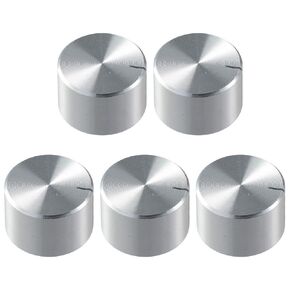 5pcs Potentiometer Knob Knurled Shaft Silver Tone Aluminum Smooth Surface Rotary Knob Control Knob 20mmx13mm Volume