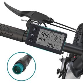 （ONLY UART 2 PROTOCOLS） Ebike LCD Display Meter, IP65 Waterproof Bicycle Computer, Motorized Bike Parts, for Outdoor Cycling and Fitness Multi Function, for 22.2mm 0.9in Handlebars