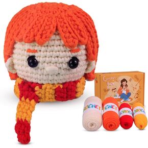 Crochet kit for Beginners,Kawaii cinnamoroll Crochet kit,Learn to Knitting Kits for Adults Beginner, Amigurumi Crochet Kits Step-by-Step VideoTutorials for Instructions,Yarn,Hooks,Accessories,Gift