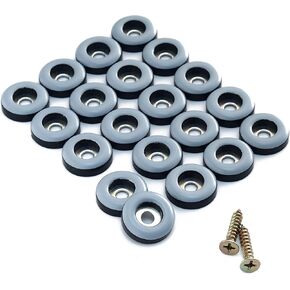 1-1/4" Screw on Furniture Glides Sliders for Wooden Furniture-Furnigear Heavy Duty PTFE (Teflon) Chair Leg Slides Move Your Furniture Easy & Safely - Best Floor Protector (20 Pack)