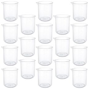 18Pcs 500ML Plastic Graduated Measuring Beaker Set, Clear Liquid Measuring Mixing Cups for Epoxy Resin, Liquid Container Beakers for Resin Epoxy Paint Food, Lab Use, Raised Graduations, Tapered Spout