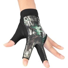 Tbest Pool Glove Left Hand,Pool Glove Green,Pool Glove Left Hand Cuetec,Multicolored Billiard Glove,4 Colors Adults 3 Finger Snooker Pool Cue Glove Billiards Shooters Glove for Men Women(L Camouflage)