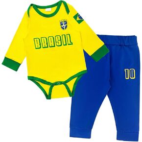 Baby Soccer Bodysuit Jersey Soccer Bodysuit Pant Set for Boys & Girls Football Tops Clothes for Fans