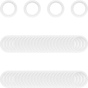 50PCS 2 Inch Tri Clamp PTFE Gaskets for 2" Sanitary Tri-Clamp Fittings Polytetrafluoroethylene O-Ring TC Seal Gasket