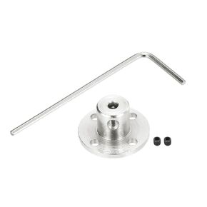MECCANIXITY 2 Pcs 12mm Flange Coupling Connector Rigid Guide Model Coupler Accessory Shaft Axis Fittings with Mini Hex Wrench and Fastening Screw for DIY RC Model Motors,Silver