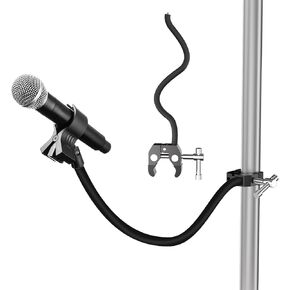 Gooseneck Microphone Stand,19.69" Flexible Adjustable Arm Super Crab Clamp Mic Clip 3/8"-16 to 5/8"-27 Adapter Mount,Compatible with Shure/Fifine / AT2020 / Pyle/Blue Snowball/Razer