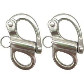 3-3/4“ Snap Shackle Quick Release for Bracelet, Fixed Bail Snap Shackles 316 Stainless Steel for Sail Boat Yacht 2 Pcs 96mm