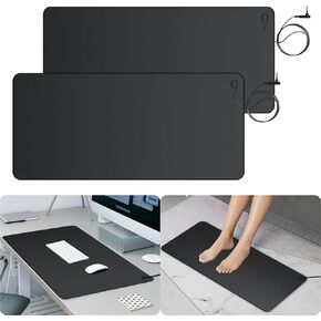 Urvoix Grounding Mat for Feet 2 Pack, 12.5" x 29" Earth Mat Grounding Pad for Kit, Sleep Improve, Energy, Stress Relief with Conductive Test Pen, Grounding at Home, Office, Work