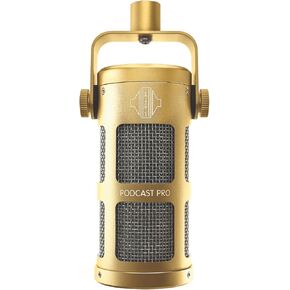 Podcast Professional Dynamic Mic for Podcast, Broadcast, Streaming, Gaming & VC - XLR Connection, No Phantom Power Required - Lifetime Microphone Warranty - Designed & Built in UK (Gold)