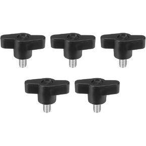 uxcell 5Pcs Clamping Screw Knob, 36mm Dia T Shaped Grips Knob, Thumb Screws Handle 1/4"-10 Male Thread for Quick Remove Hand Tightening Knob