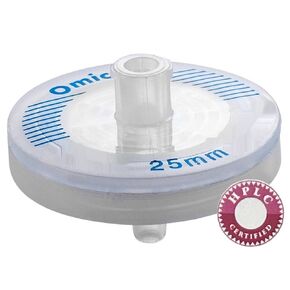 OMICRON™ SFGF25XB Glass Fiber Chromatography Syringe Filter for pre-Filtration, HPLC Certified, Non-sterile, 25mm, 0.45µm, (Pack of 100)