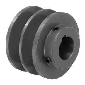 uxcell 2BK28-1 V-Belt Sheave 1"Bore 2.95"OD Double Groove Web Sheave Bored-to-Size Sheave, Cast Iron, Belt Section for 3L or B Belt
