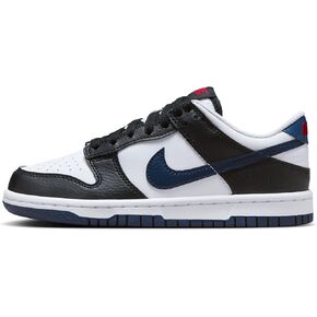 Nike Dunk Low Big Kids' Shoes (HJ9202-001, Black/White/University Red/Midnight Navy)