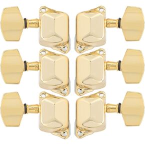 Acoustic Guitar Tuner Pegs, 6 Pcs Semi Closed Guitar String Tuning Pegs Guitar Tuners Machine Heads Knobs Tuning Keys for Acoustic or Electric Guitar(Gold)