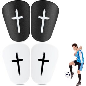 2 Pair Mini Shin Guards Soccer, Black & White Anti-Slip Miniature Shin Guards Small Protective Equipment Football Shin Guards Professional Shin Pads for Teenagers Adults Boys Girls