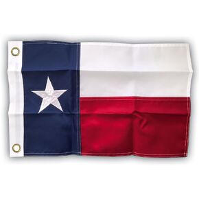 12x18 TX Texas State Nylon Embroidered Sewn MOTORCYCLE BOAT Grommet Flag