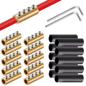 6AWG Gauge Wire Connector Nut Kit, 80A Quick Wiring Connection Terminal, Splicing Quick Wiring Connection Terminal, Circuit Connector Wire Connector with Screws and waterproof Heat Shrink Tube