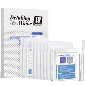 TESPERT Water Testing Kits for Drinking Water: Drinking Water Test Kit - 2 Bacteria Tests + 100 Strips - Well and Tap Water - Quick & Accuracy Testing for Lead pH Hardness Iron Copper and More