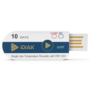 U10T 1 Pack USB Temperature Data Logger Single Use Temp Recorder with PDF and Excel Recording Thermometer 14400 Points High Accuracy 10 Days Cold Chain Transportation Fresh Tag