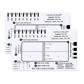 2Pcs ECG 7 Step Ruler, ECG Ruler Plastic Ruler Measuring Tool, ECG 7 Step Ruler for ECG/EKG Interpretation, Transparent EKG Calipers Measuring Tool, Follow a 7 Step Plan