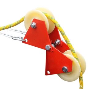 90 Degree Angle Lifting Pulley System Roof Top, Rope Block and Tackle Pulley System for Lifting Heavy Objects, Material Handling and Moving Lifting System with Hooks