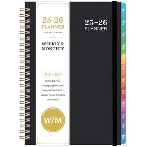 2025 Planner - 2025 Planner Daily Weekly Monthly, Jan 2025 to Dec 2025, 6.4'' x 8.5'', Calendar 2025 Planner with Transparent PP Cover, Green Ink Pages, Colorful Monthly Tabs, Back Pocket