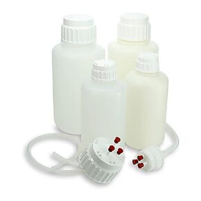 1139Z08PK, PP Heavy Duty Vacuum Bottle with 53mm White PP Screw Cap, Narrow Mouth, 2 Liter Capacity, Pack of 2