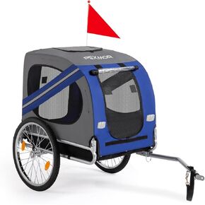 PEXMOR Dog Bike Trailer, Folding Pet Dog Trailer Cart for Bicycle, Bike Cargo Wagon Carrier w/Universal Hitch & 20" Wheel