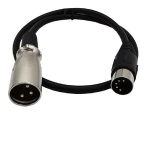 MIDI Male to XLR Male MIDI 5 Pin DIN Male to XLR 3 Pin Male Cable for Match Music Instruments or Cable with MIDI or XLR Connector (1.64FT)