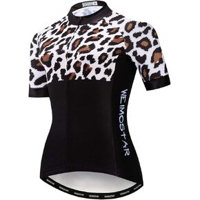 PSPORT Womens Cycling Jersey Short Sleeve Road Bike Shirts with Pockets Summer Biking Bicycle Tops for Women