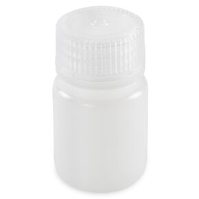 Globe Scientific, Diamond Essentials Bottle, Wide Mouth, Round, HDPE with PP Closure, 30mL, Bulk Packed with Bottles and Caps Bagged Separately, 1000/Case, 7510030BKS