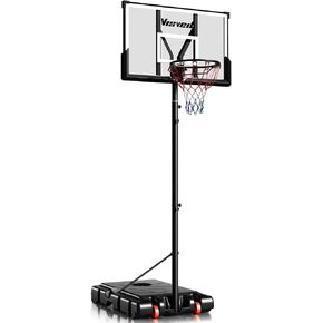 Basketball Hoop,Portable Basketball Hoop System for Outdoor, Adjustable Height 5.7-10ft 45in Backboard Basketball Goal for Kids Teen and Adult-Jet Black
