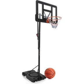 Basketball Hoop Outdoor 5.58-10ft, Telescoping Adjust Handle, Portable Basketball Hoops & Goals for Kids Youth and Adults in Backyard/Driveway/Indoor, with Enlarged Base and PC Backboard