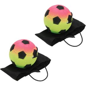 PATIKIL 1.9 Inch Sports Wrist Ball, 2Pcs Soccer Rubber Rebound Wristband Wrist Return Ball Sport on a String for Exercise Play, Mixed Colors