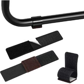 Ezprotekt 32 PCS Felt Furniture Pads with Hook and Loop Fasteners for Sled Chair Floor Protectors, Wrap-Around Felt Floor Savers, Chair Sled Floor Glides Tubing Protectors, No Scratches (Black)