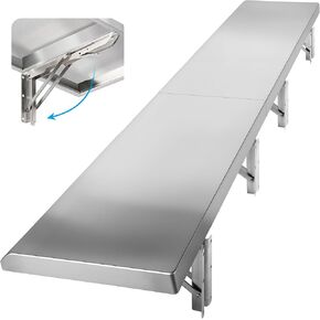Concession Shelf 48" x 12", Stainless Steel Folding Shelf Serving Food Shelf for Windows, Drop Down Concession Serving Window