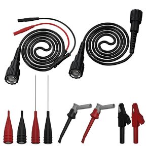 BNC Test Leads Set, Fully Insulated BNC to BNC, BNC to Banana Plug, Test Probes Kit, Alligator Clips and Test Clip/Hook Tools 10pcs 0092