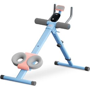 Ab Machine, Adjustable Ab Workout Equipment for Abs Workout at Home Gym,Foldable Abdominal Trainer for Stomach Workout, Ab Trainer Machine with Phone Holder,Touch Displays