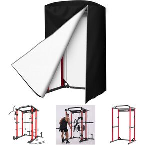 Gym Rack Cover with Zipper, Waterproof Dustproof Universal Outdoor Gym Equipment Covers for Home Gym Workout Equipment/Squat Rack/Weight Lifting Rack All Season Protective Cover