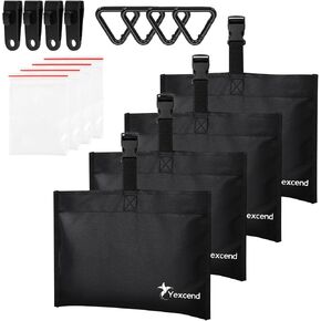 4 Packs Boat Cover Sand Bag Mooring Kit, 600D Marine Grade Polyester Canvas with Tarp Clip Accessories