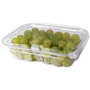 24 oz RPET Clear Hinged Lid Tamper Evident Container – 200 Pcs for Cookie, Fruit, Snacks, Toys, perfect for Pantry Storage and Fridge Organizer