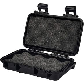 Waterproof Shockproof Box, Plastic Protective Hard Case, Outdoor Survival Box Hard Drive Case, Protective Grip Carry Phone Case Airtight Outdoor Survival Storage Container (L, Black)