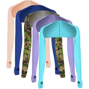 Cooling Sleeves, Cooling Shawl Arm Sleeves with Finger Hole Women, Anti Sun Cooling Shawl, Arm Sleeve Sun Protection, Durable Lightweight Sleeves for Women( blue + treasure + camouflage green + color)