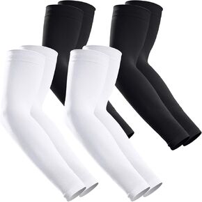 4 pairs versatile arm sleeves for men and women,sun protection, tattoo cover up, work and sports protection,ideal for volleyball, football, outdoor activities