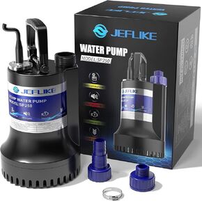 1/3HP Sump Pump Submersible, Water Pond Pump 2450GPH, 360° Portable Utility Pump with Universal Hose Adapter,Draining Tool for Swimspa,Basement,Tub, and Septic Tank Drainage