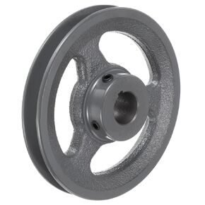 uxcell AK54-7/8 V-Belt Sheave 7/8"Bore 5.25"OD Single Groove Web Sheave Bored-to-Size Sheave, Cast Iron, Belt Section for 4L or A Belt